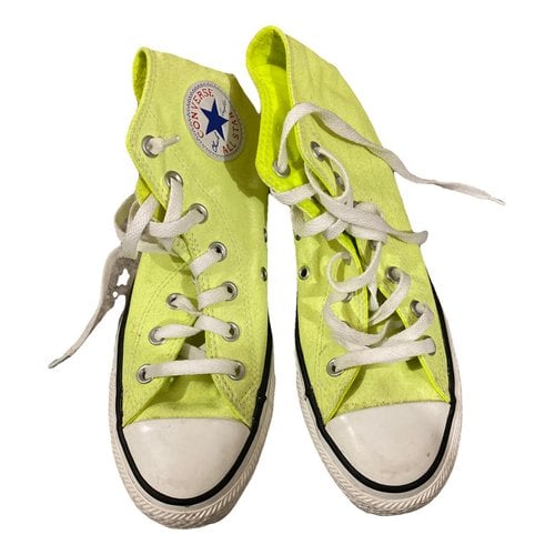 Pre-owned Converse Cloth Trainers In Yellow