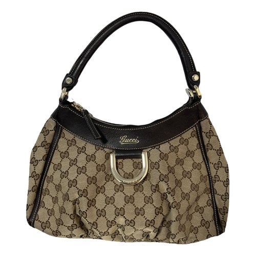 Pre-owned Gucci D-ring Cloth Handbag In Brown