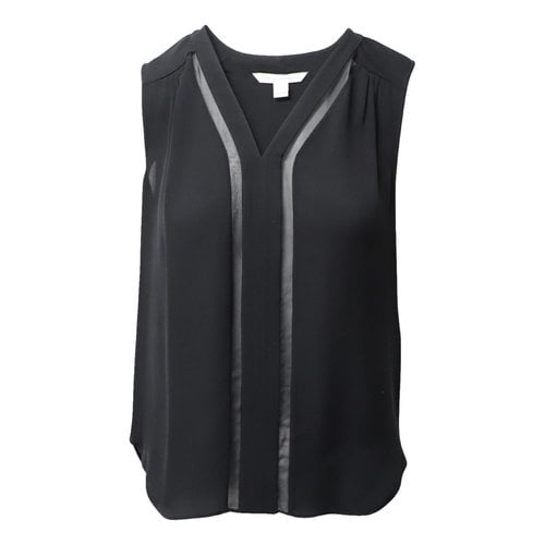 Pre-owned Diane Von Furstenberg Silk T-shirt In Black