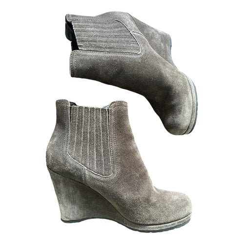Pre-owned Prada Boots In Grey