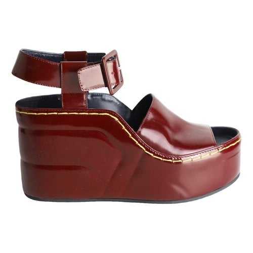 Pre-owned Celine Patent Leather Heels In Burgundy