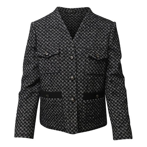 Pre-owned Maje Tweed Jacket In Black