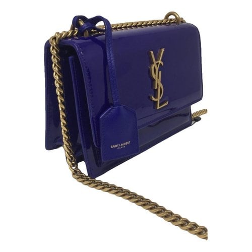 Pre-owned Saint Laurent Patent Leather Crossbody Bag In Blue