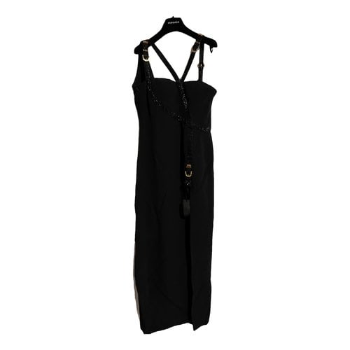Pre-owned Versace Maxi Dress In Black