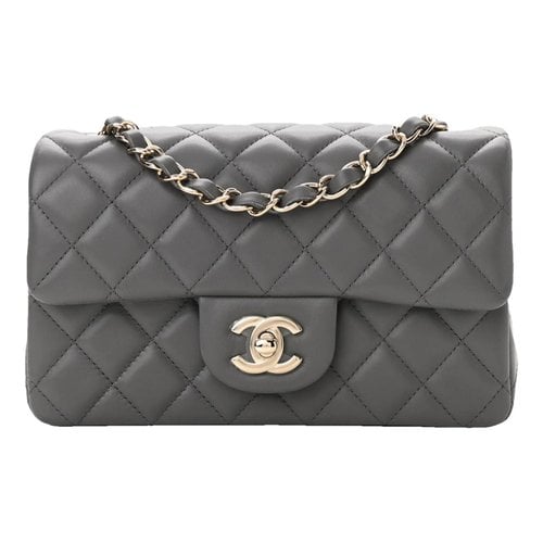 Pre-owned Chanel Timeless/classique Leather Crossbody Bag In Grey
