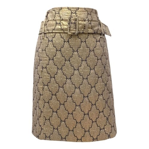 Pre-owned Prada Mini Skirt In Gold