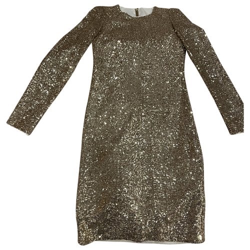 Pre-owned Maje Glitter Mid-length Dress In Gold