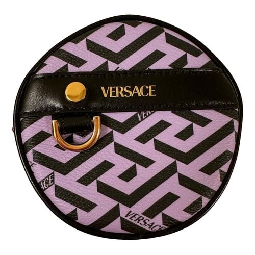 Pre-owned Versace Leather Purse In Black