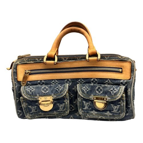 Pre-owned Louis Vuitton Néo Speedy Leather Handbag In Blue