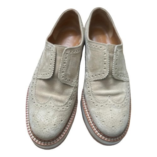 Pre-owned Robert Clergerie Flats In Beige