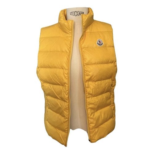 Pre-owned Moncler Short Vest In Yellow