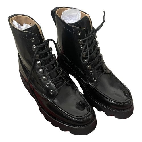 Pre-owned Grenson Patent Leather Boots In Black
