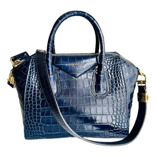 Pre-owned Givenchy Antigona Leather Satchel In Blue