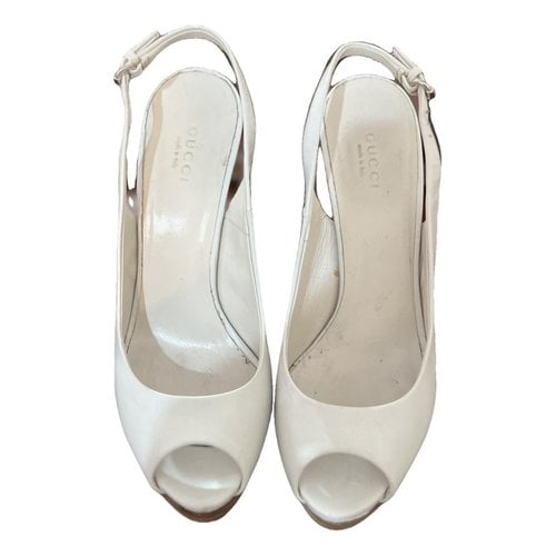 Pre-owned Gucci Leather Heels In White
