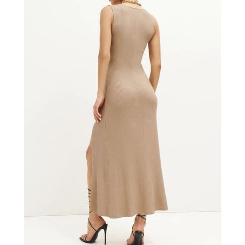 Pre-owned Reformation Maxi Dress In Beige