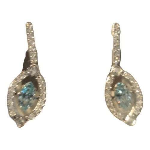 Pre-owned Swarovski Crystal Earrings In Blue