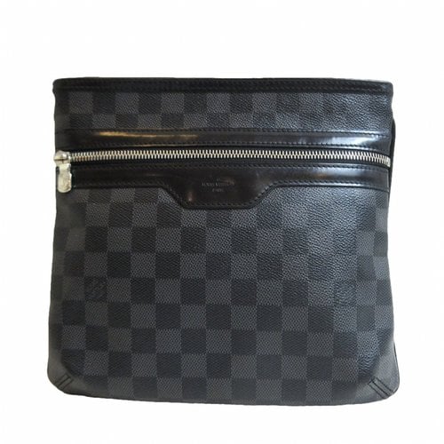 Pre-owned Louis Vuitton Thomas Cloth Satchel In Black