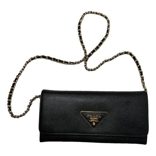 Pre-owned Prada Saffiano Leather Bag In Black