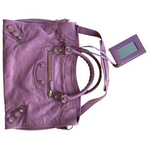Pre-owned Balenciaga City Leather Handbag In Pink