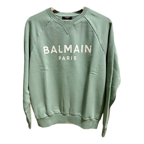 Pre-owned Balmain Sweatshirt In Green