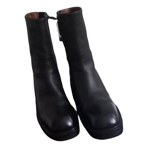 Pre-owned Marsèll Leather Ankle Boots In Black
