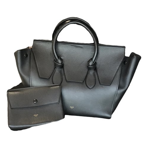 Pre-owned Celine Tie Leather Handbag In Black