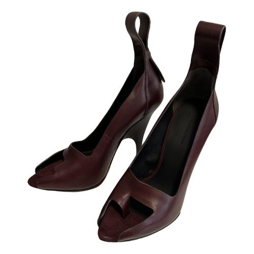 Pre-owned Alexander Wang Leather Heels In Burgundy