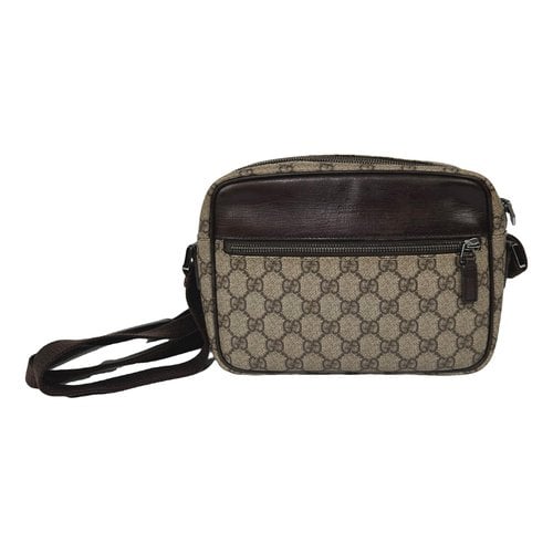 Pre-owned Gucci Leather Weekend Bag In Brown