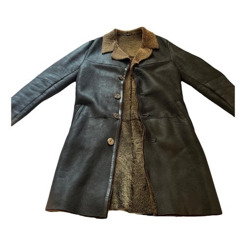 Pre-owned La Canadienne Leather Coat In Grey