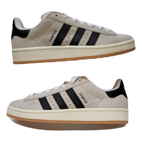 Pre-owned Adidas Originals Leather Trainers In Grey