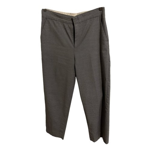 Pre-owned Totême Wool Trousers In Grey