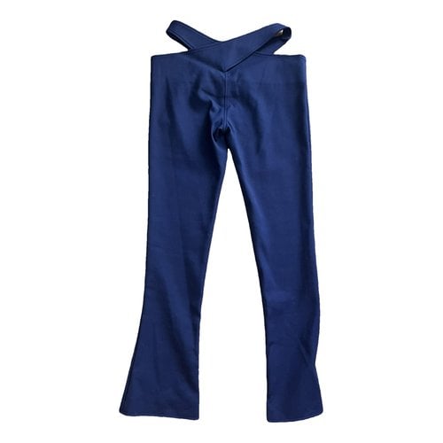 Pre-owned Courrèges Straight Pants In Blue