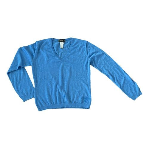 Pre-owned Versace Cashmere Jumper In Blue