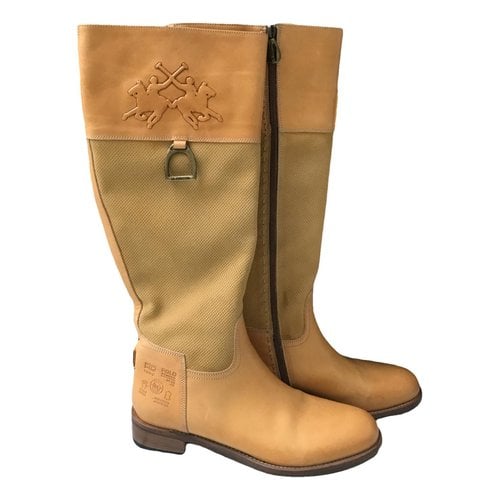 Pre-owned La Martina Leather Boots In Yellow