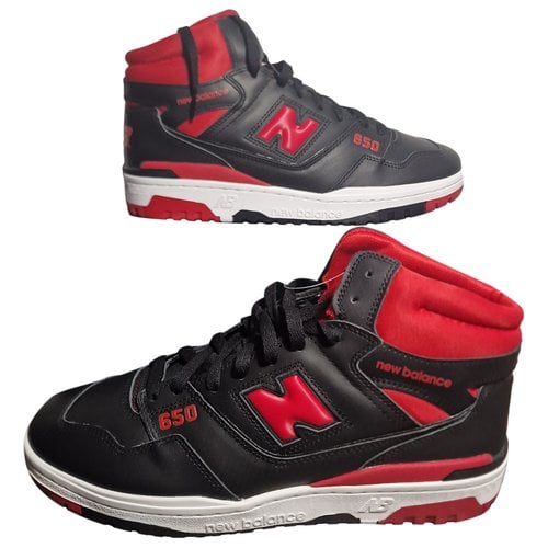 Pre-owned New Balance Vegan Leather High Trainers In Red