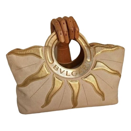 Pre-owned Bvlgari Cloth Handbag In Gold