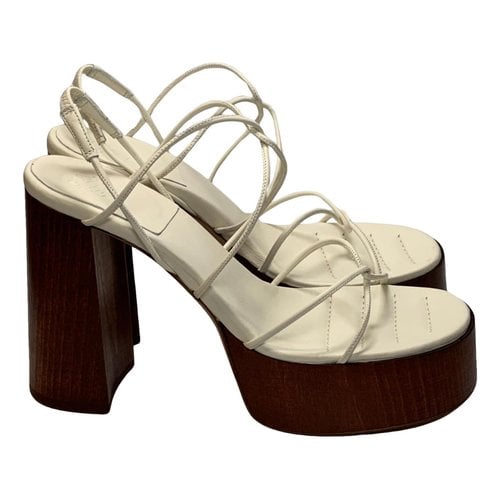 Pre-owned Gia Couture Leather Heels In White