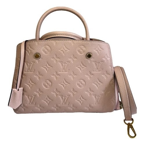 Pre-owned Louis Vuitton Montaigne Leather Handbag In Pink