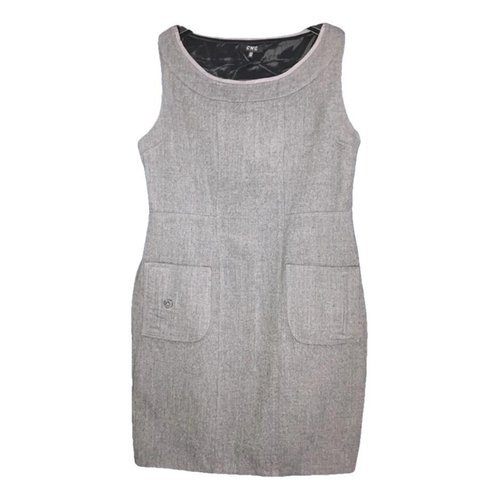 Pre-owned Costume National Wool Dress In Grey