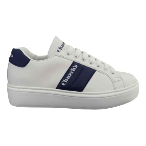 Pre-owned Church's Leather Low Trainers In White