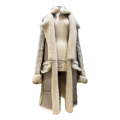 Pre-owned Gucci Shearling Coat In Beige