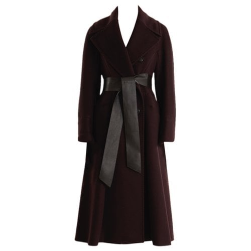Pre-owned Max Mara Atelier Cashmere Coat In Burgundy