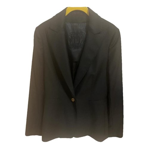 Pre-owned Trussardi Wool Short Vest In Black