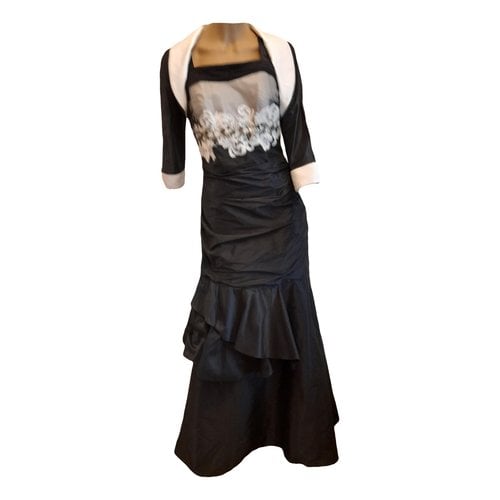 Pre-owned Linea Raffaelli Lace Maxi Dress In Black