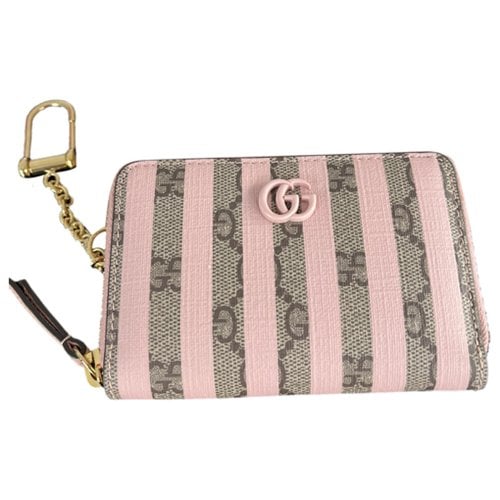 Pre-owned Gucci Ophidia Leather Wallet In Pink