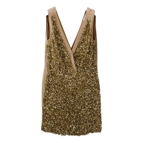 Pre-owned Stella Mccartney Silk Mini Dress In Gold