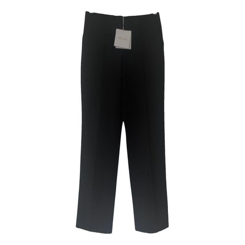 Pre-owned Diane Von Furstenberg Wool Trousers In Black