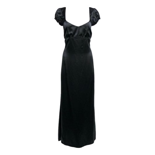 Pre-owned Reformation Silk Maxi Dress In Black