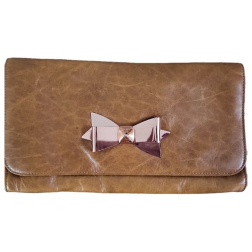 Pre-owned Ted Baker Leather Clutch Bag In Brown