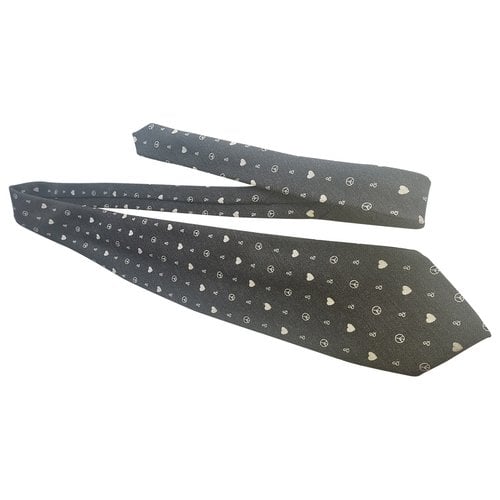 Pre-owned Moschino Wool Tie In Grey